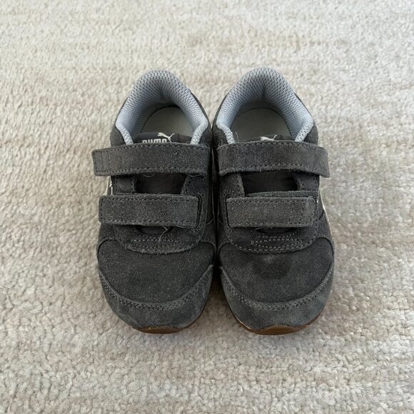 Puma Toddler Boys Girls Gray Suede Runners Sneakers Shoes 8C - Picture 3 of 10